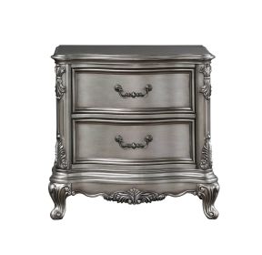 ACME Ausonia Nightstand, Antique Platinum Finish BD00604 - as Pic