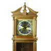 Bedford Clock Collection 34.5" Antique Chiming Wall Clock with Roman Numerals in a Harvest Oak Finish - Jrheller