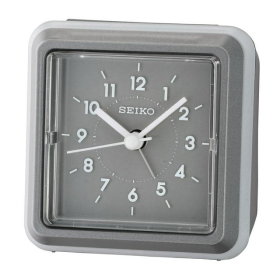 Seiko Ena 3 inch Beep Alarm Desk Clock, Gray Analog Quartz Table QHE182NLH - Seiko