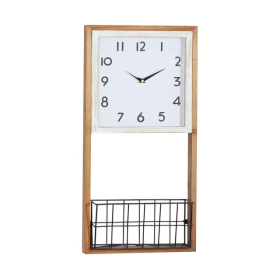 DecMode 24 In. Brown Farmhouse Wall Clock - DecMode