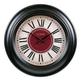 La Crosse Clock 18-inch Oil-Rubbed Bronze Barton Classic Quartz Analog Wall Clock, 404-3045B - La Crosse Technology