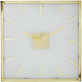 DecMode 20" Gold Stainless Steel Wall Clock with Clear Face - DecMode
