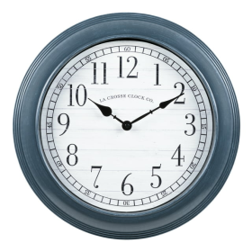 La Crosse Clock 16-inch Everly Gray Quartz Analog Wall Clock, 404-3841B - La Crosse Technology