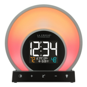 La Crosse Technology Soluna Black Digital Light Wake Up Alarm Clock with USB, C79141 - La Crosse Technology