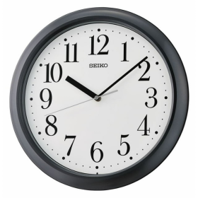 Seiko 12" Yori Wall Clock, Classic Round Analog, Quartz, Metallic Black, QXA787KLH - Seiko