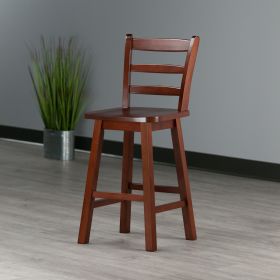 Scalera Ladder Back Swivel Seat Counter Stool; Walnut - 94104