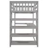 Twin Size Loft Bed with Storage Shelves and Under-bed Desk, Gray(OLD SKU:SM000245AAE-1) - as pic