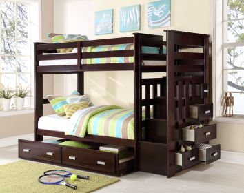 ACME Allentown Bunk Bed (Twin/Twin & Storage) in Espresso 10170W - as Pic