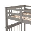 Stairway Twin-Over-Twin Bunk Bed with Storage and Guard Rail for Bedroom, Dorm - Gray