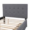 Linen Upholstered Platform Bed With Headboard and Two Drawers, Full(Old SKU: SM000505AAE) - as Pic