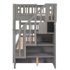 Stairway Twin-Over-Twin Bunk Bed with Storage and Guard Rail for Bedroom, Dorm - Gray