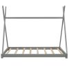 Twin Size House Platform Bed with Triangle Structure,Gray - as pic