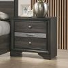 Contemporary 1pc Nightstand Gray Finish Silver Accents Hidden Jewelry Drawer Nickel Round Knob Bedside Table Bedroom Furniture - as Pic