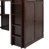 Twin size Loft Bed with Drawers,Desk,and Wardrobe-Espresso - as Pic